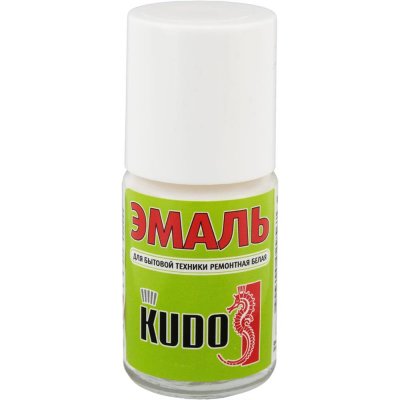 Эмаль для бытовой техники Kudo с кисточкой, цвет белый, 15 мл, SM-82492027