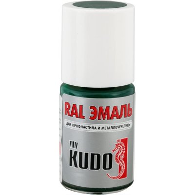 Эмаль для металлочерепицы Kudo с кисточкой, цвет зелёный мох, 15 мл, SM-82492031