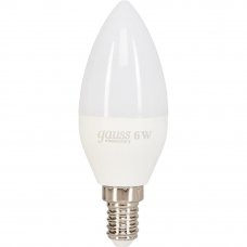 Лампа светодиодная Gauss E14 6 Вт свеча матовая 470 лм (световой поток), холодный белый свет