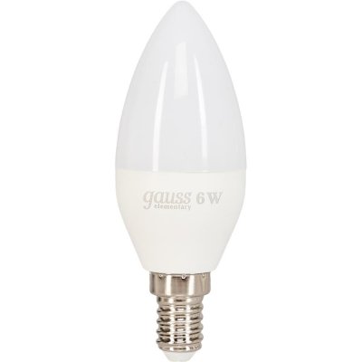 Лампа светодиодная Gauss E14 6 Вт свеча матовая 470 лм (световой поток), холодный белый свет, SM-82551958