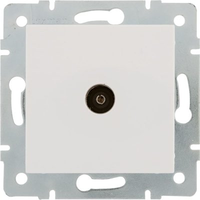 ТВ-розетка оконечная встраиваемая Lexman Виктория шлейф,цвет белый, SM-82557978