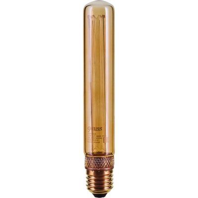 Лампа светодиодная филаментная Gauss Vintage E27 230 В 2.5 Вт трубка 70 лм свет янтарный, SM-82559772