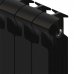 Радиатор Rifar Monolit 500, 6 секций, боковое подключение, цвет чёрный, биметалл, SM-82560796