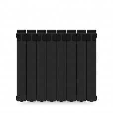 Радиатор Rifar Monolit 500, 8 секций, боковое подключение, цвет чёрный, биметалл