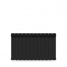 Радиатор Rifar Monolit 500, 12 секций, боковое подключение, цвет чёрный, биметалл
