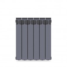Радиатор Rifar Monolit 500, 6 секций, боковое подключение, цвет серый, биметалл