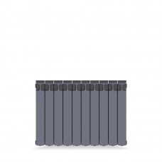Радиатор Rifar Monolit 500, 10 секций, боковое подключение, цвет серый, биметалл