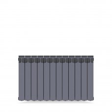 Радиатор Rifar Monolit 500, 12 секций, боковое подключение, цвет серый, биметалл
