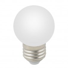 Лампа светодиодная E27 12/220 1 Вт шар матовая 80 лм, теплый белый свет