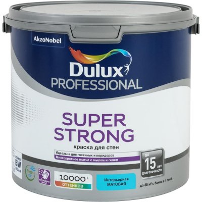 Краска для стен и потолков Dulux Super Strong цвет белый 2.5 л, SM-82569855