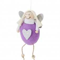 Украшение ёлочное «Кукла с сердцем» 11 см цвет фиолетовый