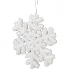 Украшение ёлочное «Снежинка» 20 см цвет белый