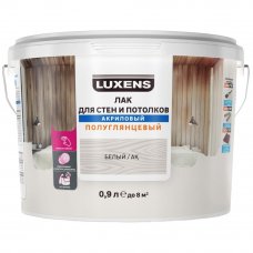 Лак для стен и потолков Luxens акриловый цвет белый полуглянцевый 0.9 л