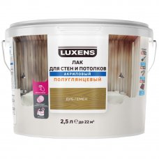 Лак для стен и потолков Luxens акриловый цвет дуб полуглянцевый 2.5 л
