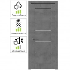 Дверь межкомнатная Сохо остекленная ПВХ цвет лофт темный 60x200 см (с замком и петлями)