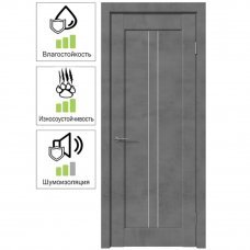 Дверь межкомнатная Сиэтл остекленная ПВХ цвет лофт темный 70x200 см (с замком и петлями)