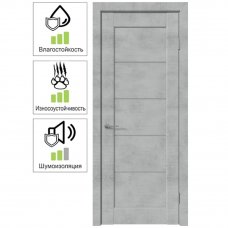 Дверь межкомнатная Сохо остекленная ПВХ цвет лофт светлый 60x200 см (с замком и петлями)