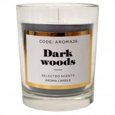 Свеча ароматическая «Dark wood» в стекле, цвет серый