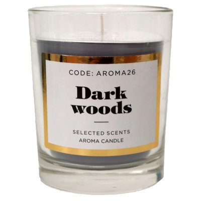Свеча ароматическая «Dark wood» в стекле, цвет серый, SM-82625943