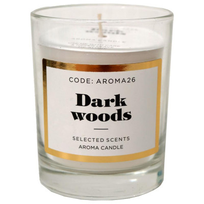 Свеча ароматическая «Dark wood» в стекле, цвет белый, SM-82625945