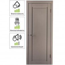 Дверь межкомнатная Пьемонт глухая Hardflex цвет платина светлая 80х200 см (с замком и петлями)