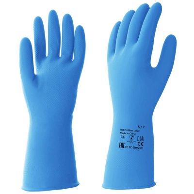 Перчатки латексные HQ Profiline размер S, цвет синий, SM-82639038