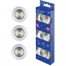 Светодиодный фонарь-подсветка Pushlight 3 Вт на батарейках (комплект из 3 шт.), цвет белый