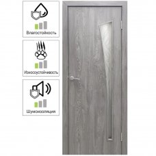 Дверь межкомнатная Белеза остекленная ламинация цвет тернер серый 60х200 см