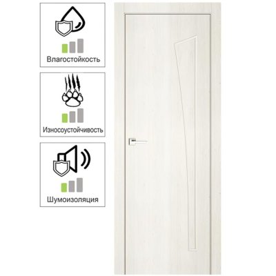 Дверь межкомнатная Белеза глухая ламинация цвет тернер белый 80х200 см, SM-82662497