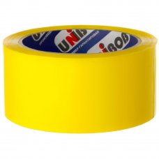 Лента клейкая упаковочная Unibob 48 мм x 66 м, цвет жёлтый