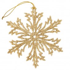 Украшение новогоднее "Снежинка Морозко", пластик, цвет золотой