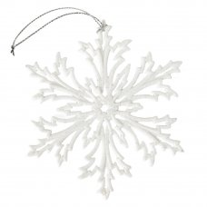 Украшение новогоднее "Снежинка Морозко", пластик, цвет белый
