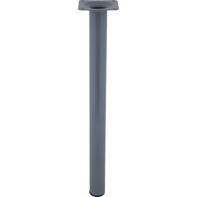 Ножка круглая 400х30 мм, сталь, цвет серый, SM-82754089