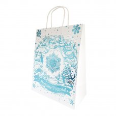 Пакет подарочный крафт «Волшебная снежинка» 18x23 см