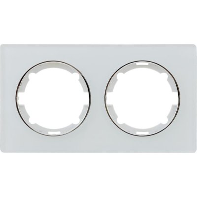Рамка для розеток и выключателей Onekey Florence 2 поста, стекло, цвет белый, SM-82838522
