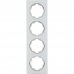 Рамка для розеток и выключателей Onekey Florence 4 поста, стекло, цвет белый, SM-82838524