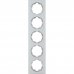 Рамка для розеток и выключателей Onekey Florence 5 постов, стекло, цвет белый, SM-82838525