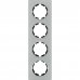 Рамка для розеток и выключателей Onekey Florence 4 поста, стекло, цвет серый, SM-82838534