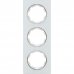 Рамка для розеток и выключателей Onekey Florence 3 поста вертикальная, стекло, цвет белый, SM-82838542