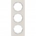 Рамка для розеток и выключателей Onekey Florence 3 поста вертикальная, стекло, цвет бежевый, SM-82838544