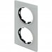 Рамка для розеток и выключателей Onekey Florence 2 поста вертикальная, стекло, цвет серый, SM-82838545