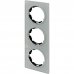 Рамка для розеток и выключателей Onekey Florence 3 поста вертикальная, стекло, цвет серый, SM-82838546