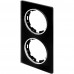 Рамка для розеток и выключателей Onekey Florence 2 поста вертикальная, стекло, цвет черный, SM-82838547