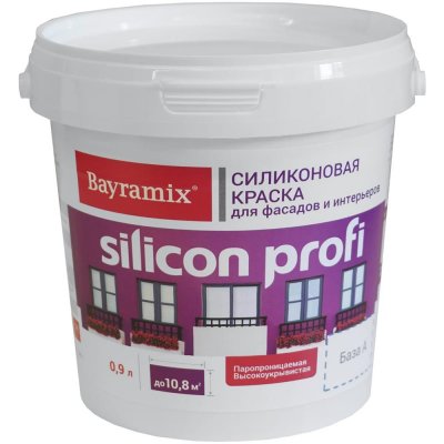Краска фасадная Bayramix Silicon Profi база А 0.9 л, SM-82879218