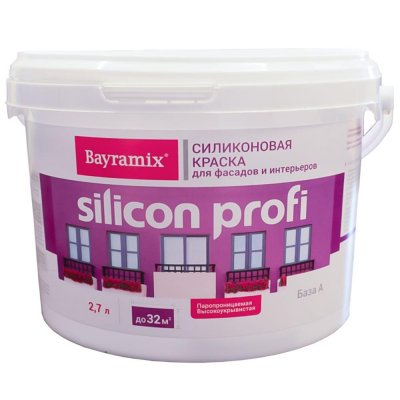 Краска фасадная Bayramix Silicon Profi база А 2.7 л, SM-82879219