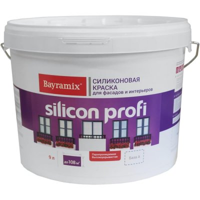 Краска фасадная Bayramix Silicon Profi база А 9 л, SM-82879220