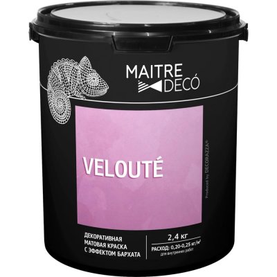 Декоративная краска Maitre Deco «Veloute» эффект бархата 2.4 кг, SM-82891062