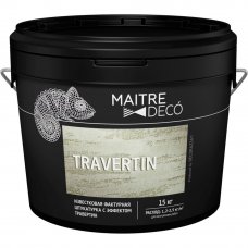 Фактурная штукатурка Maitre Deco «Travertin» известковая эффект травертина 15 кг
