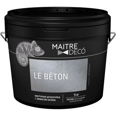 Фактурная штукатурка Maitre Deco «Le Beton» эффект бетона 9 кг, SM-82891094