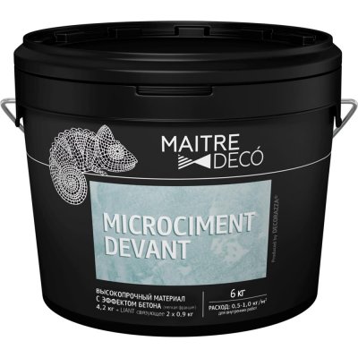 Высокопрочный материал с эффектом бетона Maitre Deco «Microciment Devant» 6 кг, SM-82891102